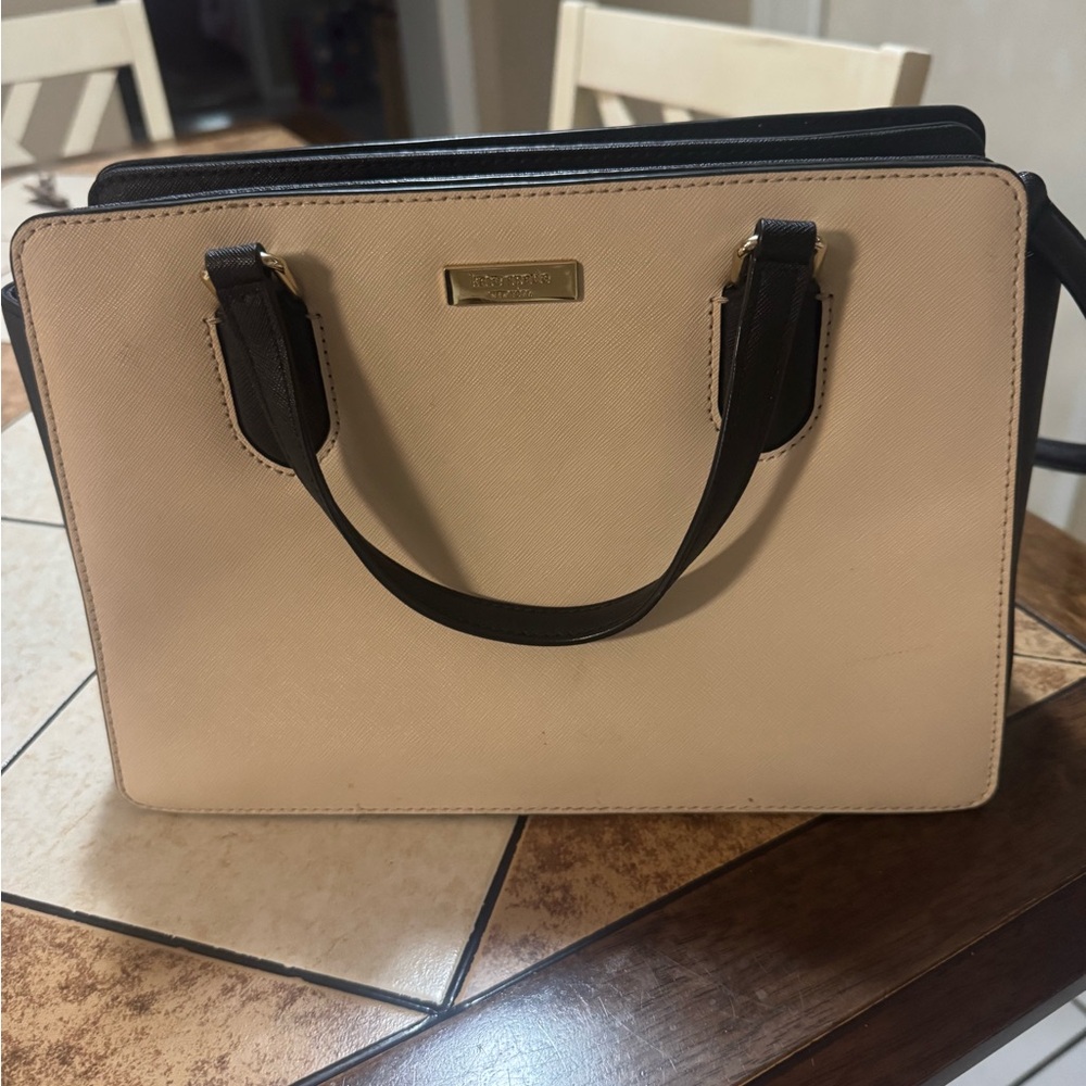 Kate Spade Cream and Black Satchel